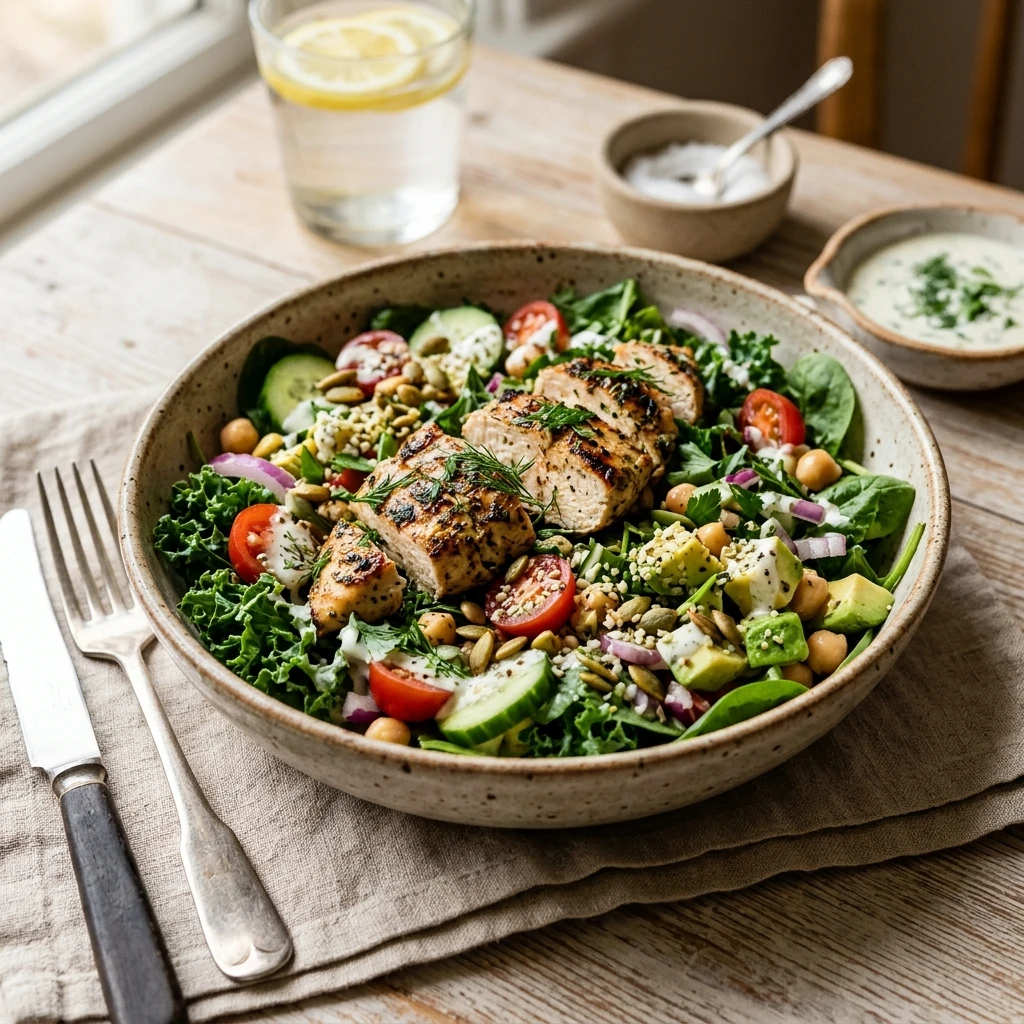High Protein Chicken Salad 30g+ Easy Macro Friendly Muscle Gain