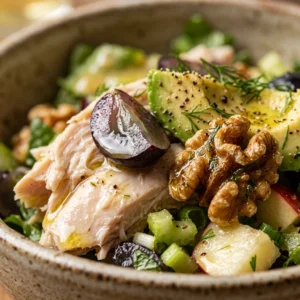 High Protein Chicken Waldorf Salad No Mayo