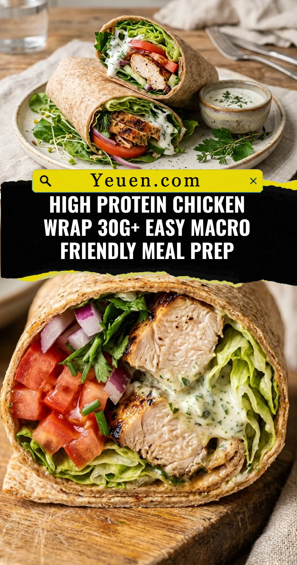 High Protein Chicken Wrap 30g+ Easy Macro Friendly Meal Prep
