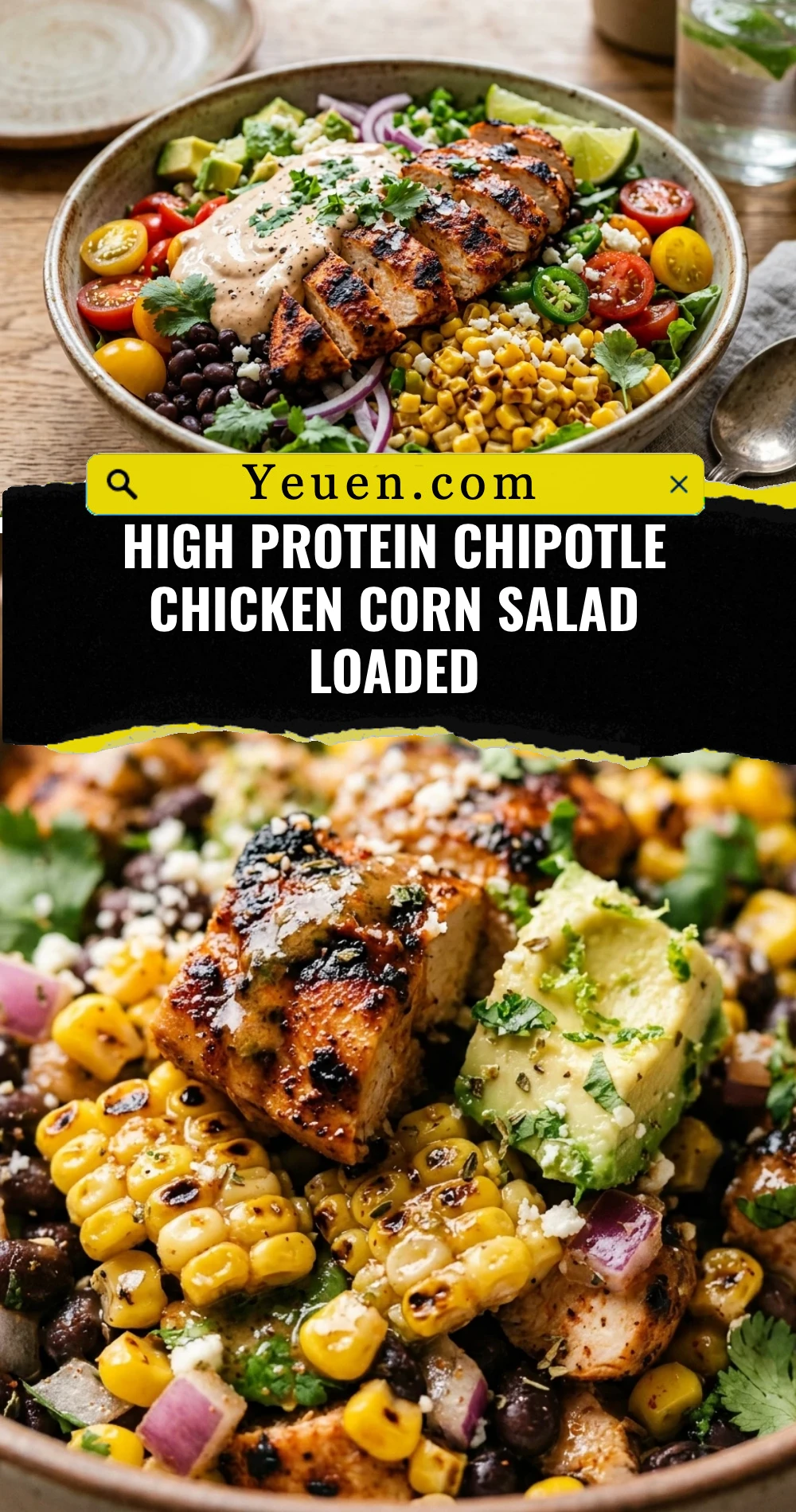 High Protein Chipotle Chicken Corn Salad Loaded