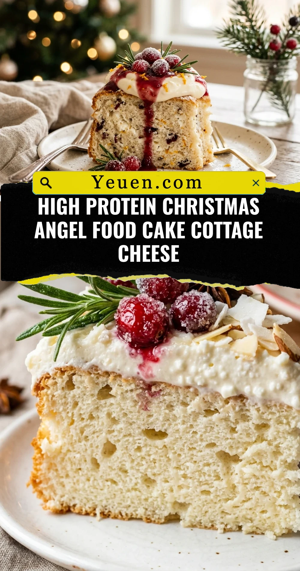 High Protein Christmas Angel Food Cake Cottage Cheese