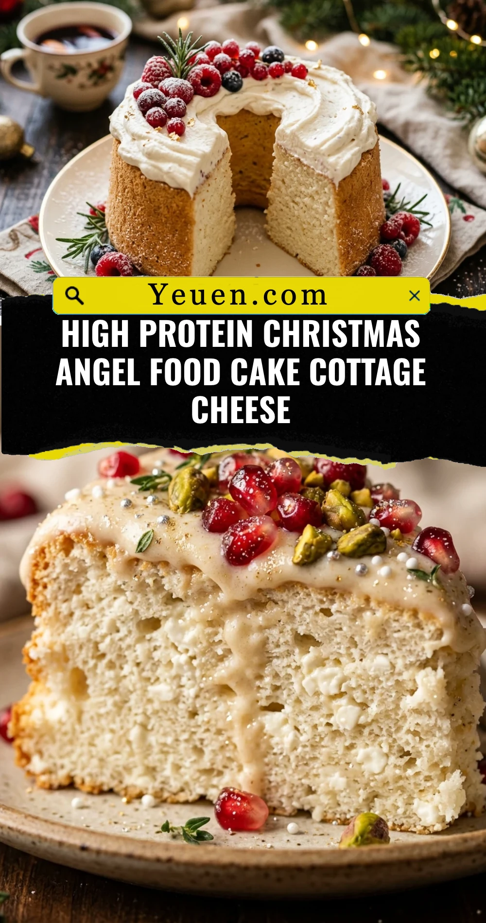 High Protein Christmas Angel Food Cake Cottage Cheese
