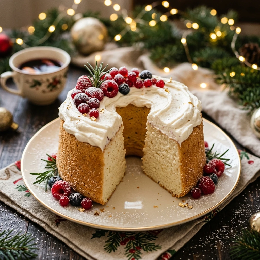 High Protein Christmas Angel Food Cake Cottage Cheese