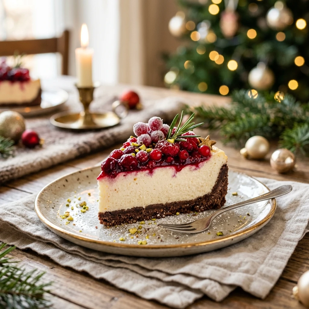 High Protein Christmas Cheesecake Cake Cottage Cheese No Bake