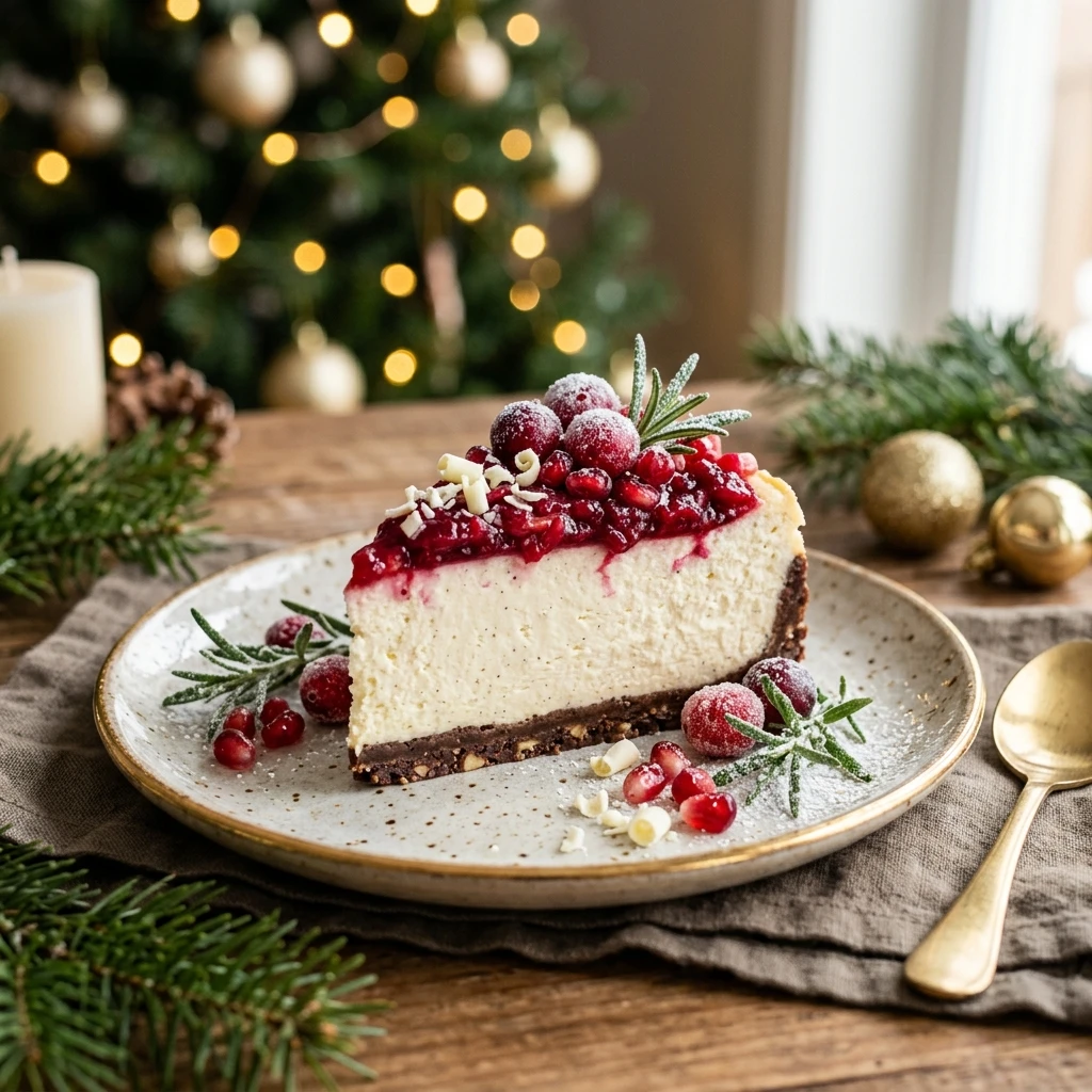 High Protein Christmas Cheesecake Cake Cottage Cheese No Bake