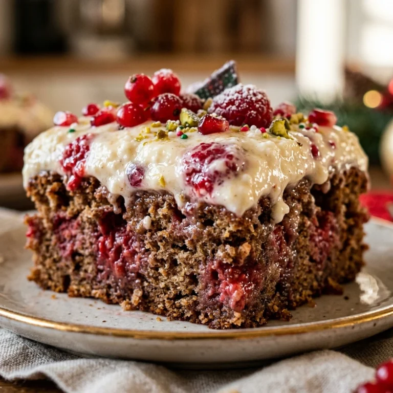 High Protein Christmas Poke Cake Cottage Cheese