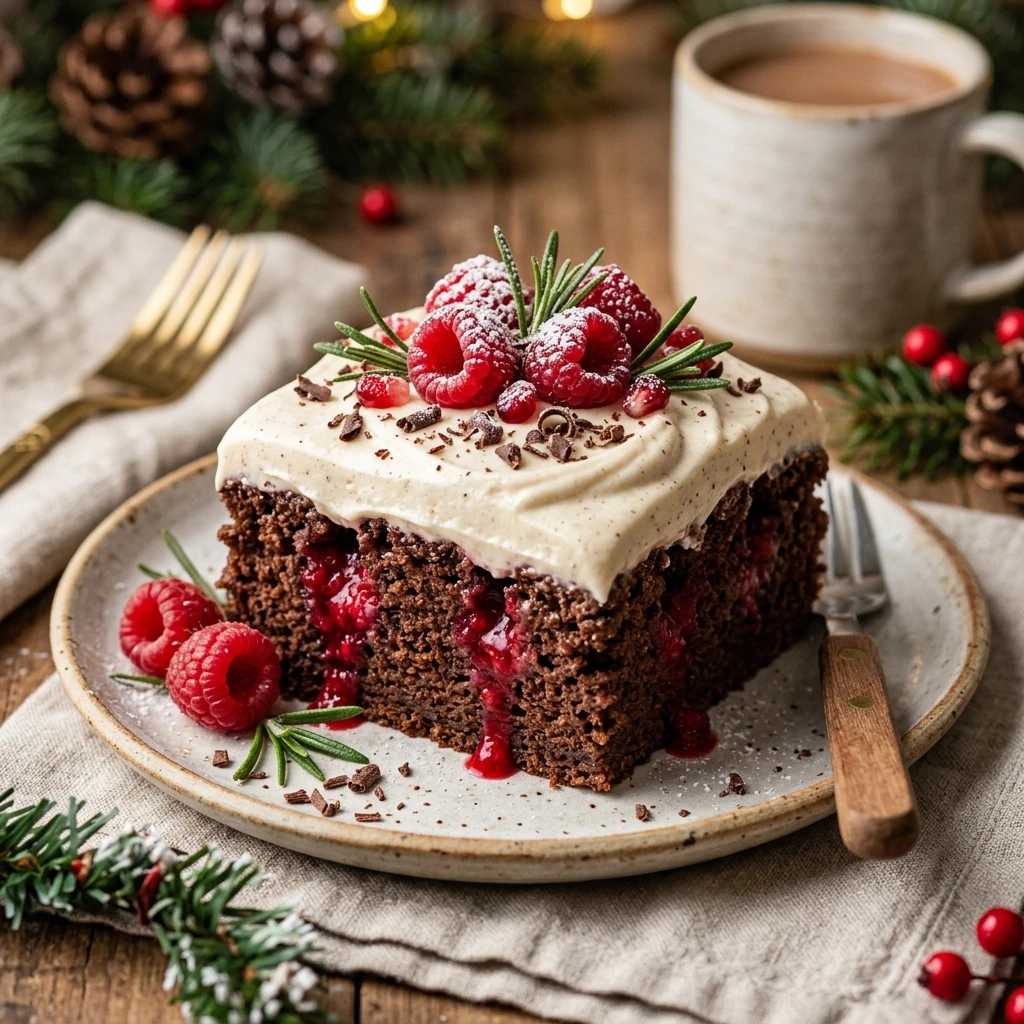 High Protein Christmas Poke Cake Cottage Cheese