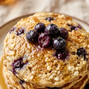 High Protein Cottage Cheese Blueberry Pancakes Fluffy 20g+ Easy