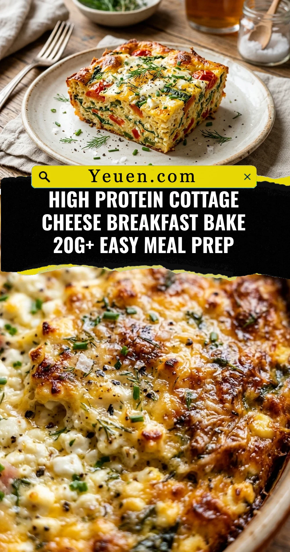 High Protein Cottage Cheese Breakfast Bake 20g+ Easy Meal Prep
