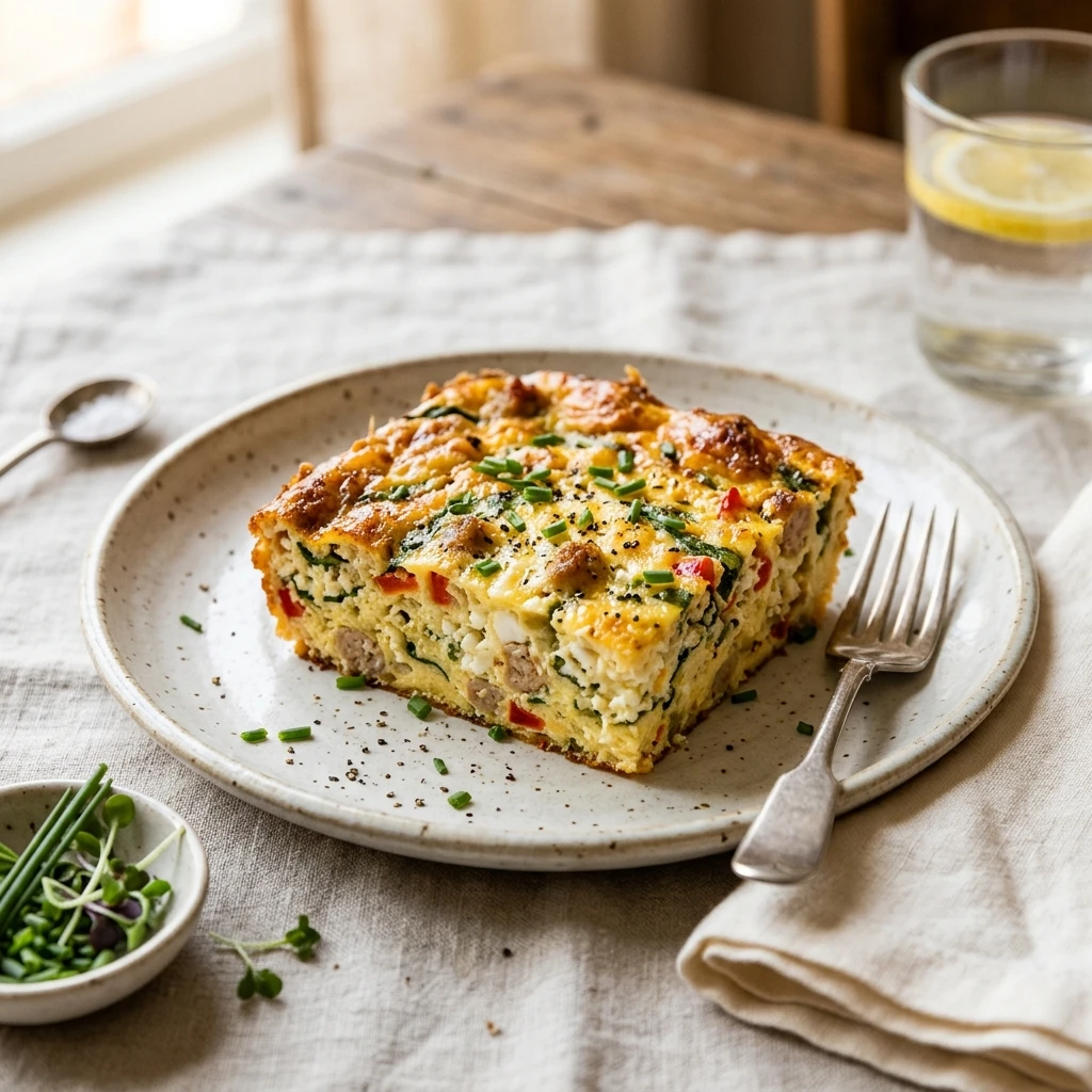 High Protein Cottage Cheese Breakfast Casserole 20g+ Easy Meal Prep