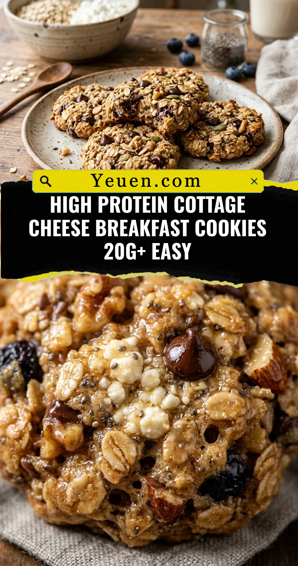 High Protein Cottage Cheese Breakfast Cookies 20g+ Easy