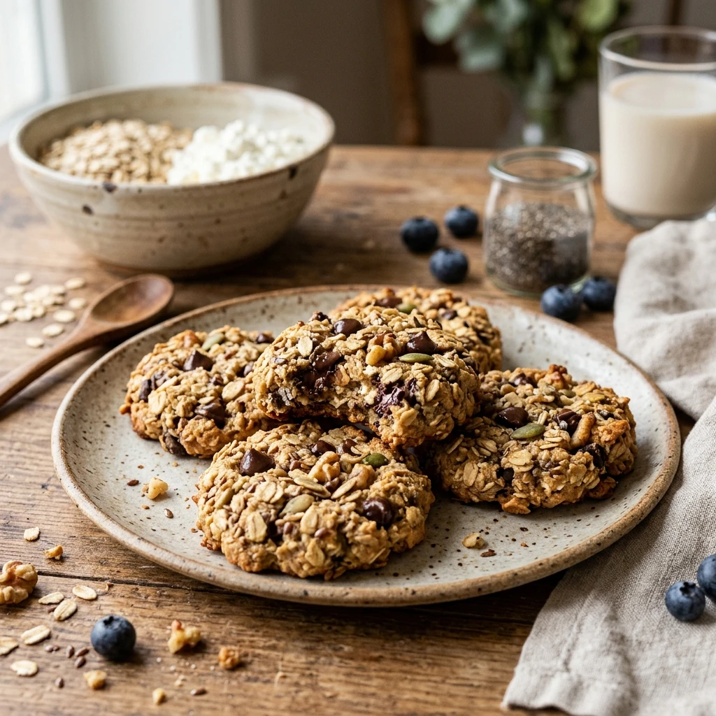 High Protein Cottage Cheese Breakfast Cookies 20g+ Easy