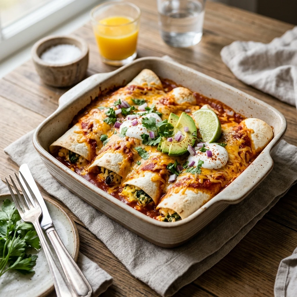 High Protein Cottage Cheese Breakfast Enchiladas 20g+ Easy