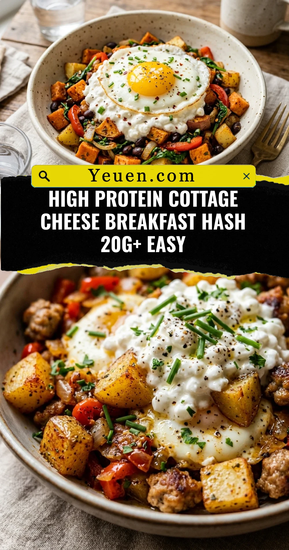 High Protein Cottage Cheese Breakfast Hash 20g+ Easy