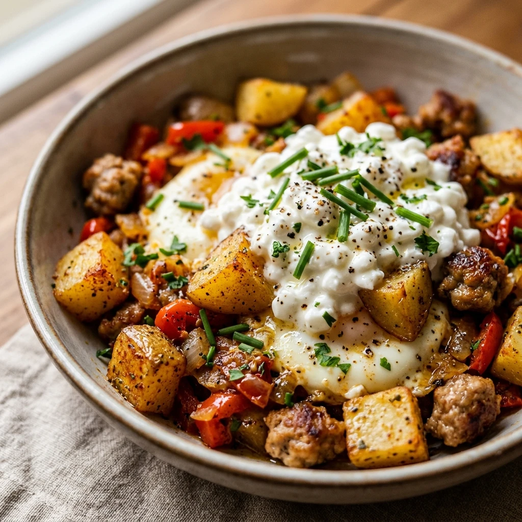 High Protein Cottage Cheese Breakfast Hash 20g+ Easy
