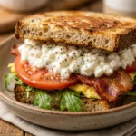 High Protein Cottage Cheese Breakfast Sandwich 20g+ Easy