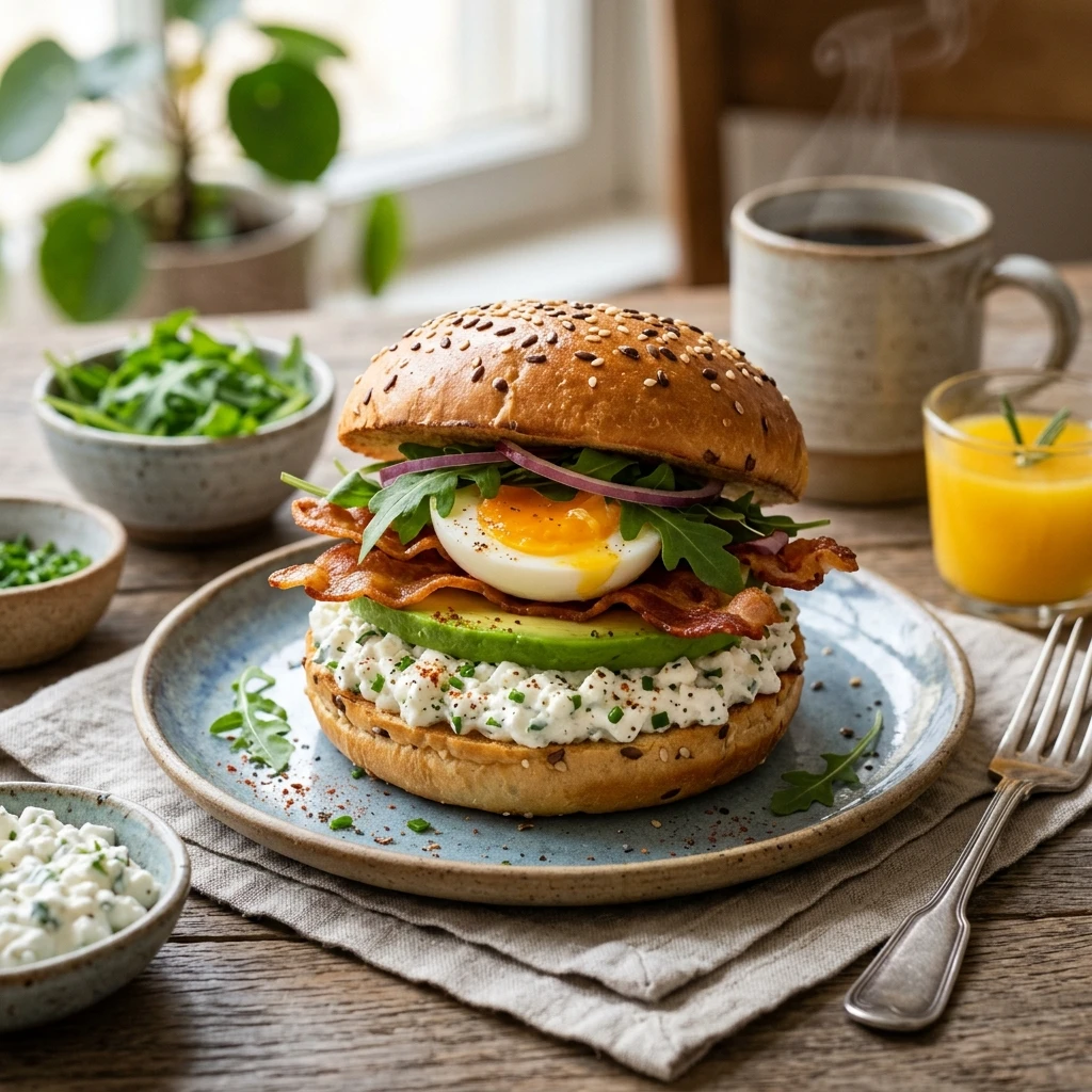 High Protein Cottage Cheese Breakfast Sandwich 20g+ Easy
