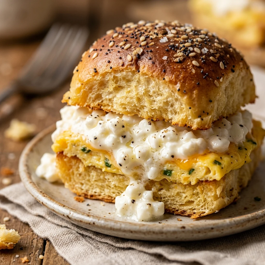 High Protein Cottage Cheese Breakfast Sliders 20g+ Easy 3 Ingredient