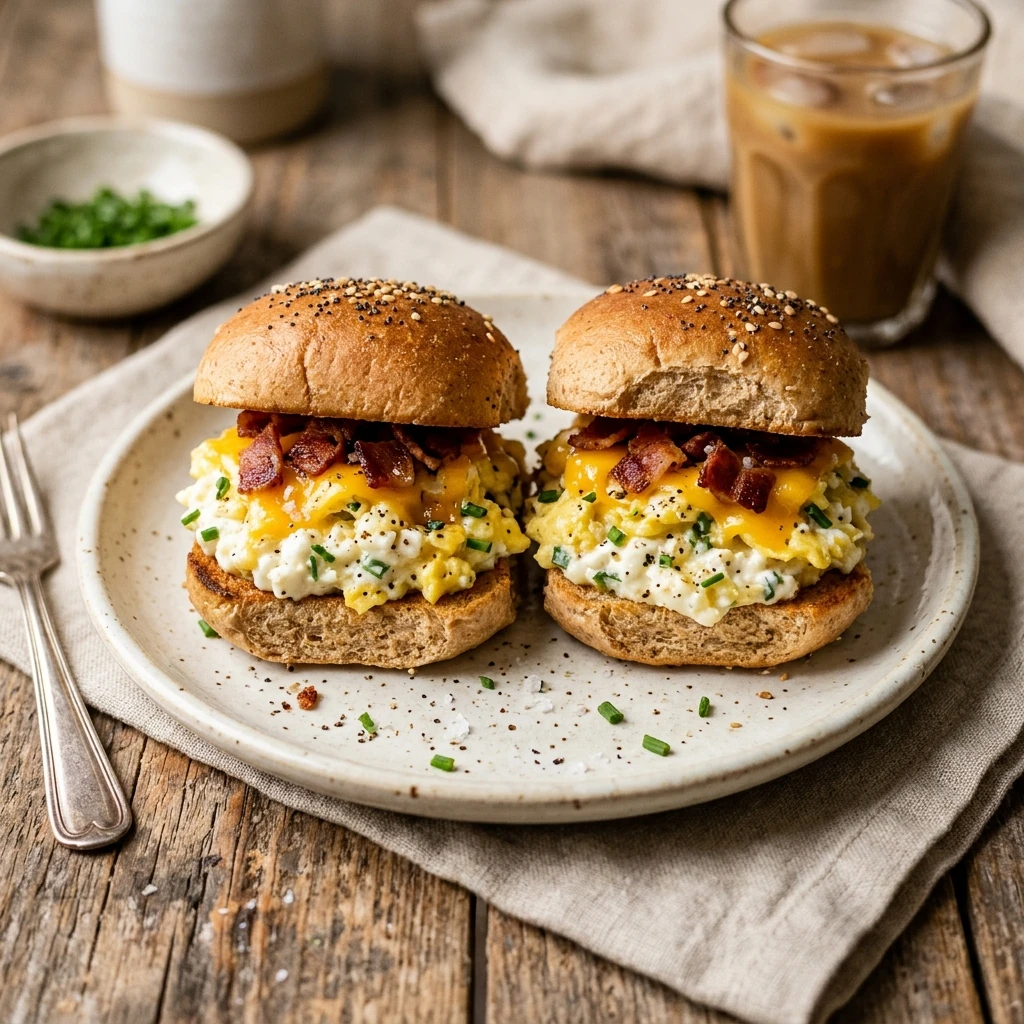 High Protein Cottage Cheese Breakfast Sliders 20g+ Easy 3 Ingredient