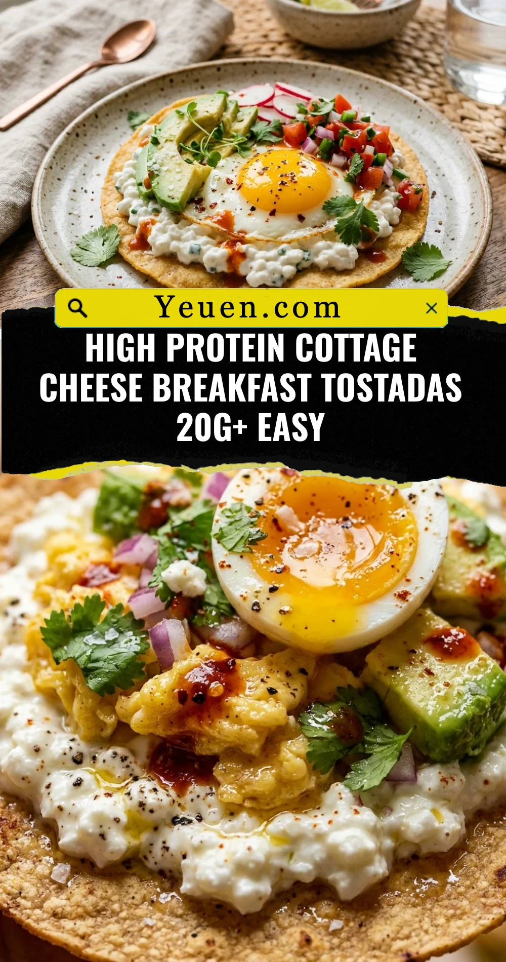 High Protein Cottage Cheese Breakfast Tostadas 20g+ Easy