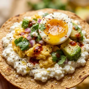 High Protein Cottage Cheese Breakfast Tostadas 20g+ Easy