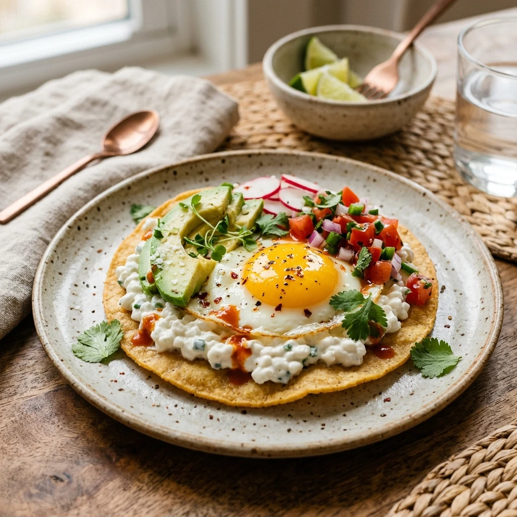 High Protein Cottage Cheese Breakfast Tostadas 20g+ Easy