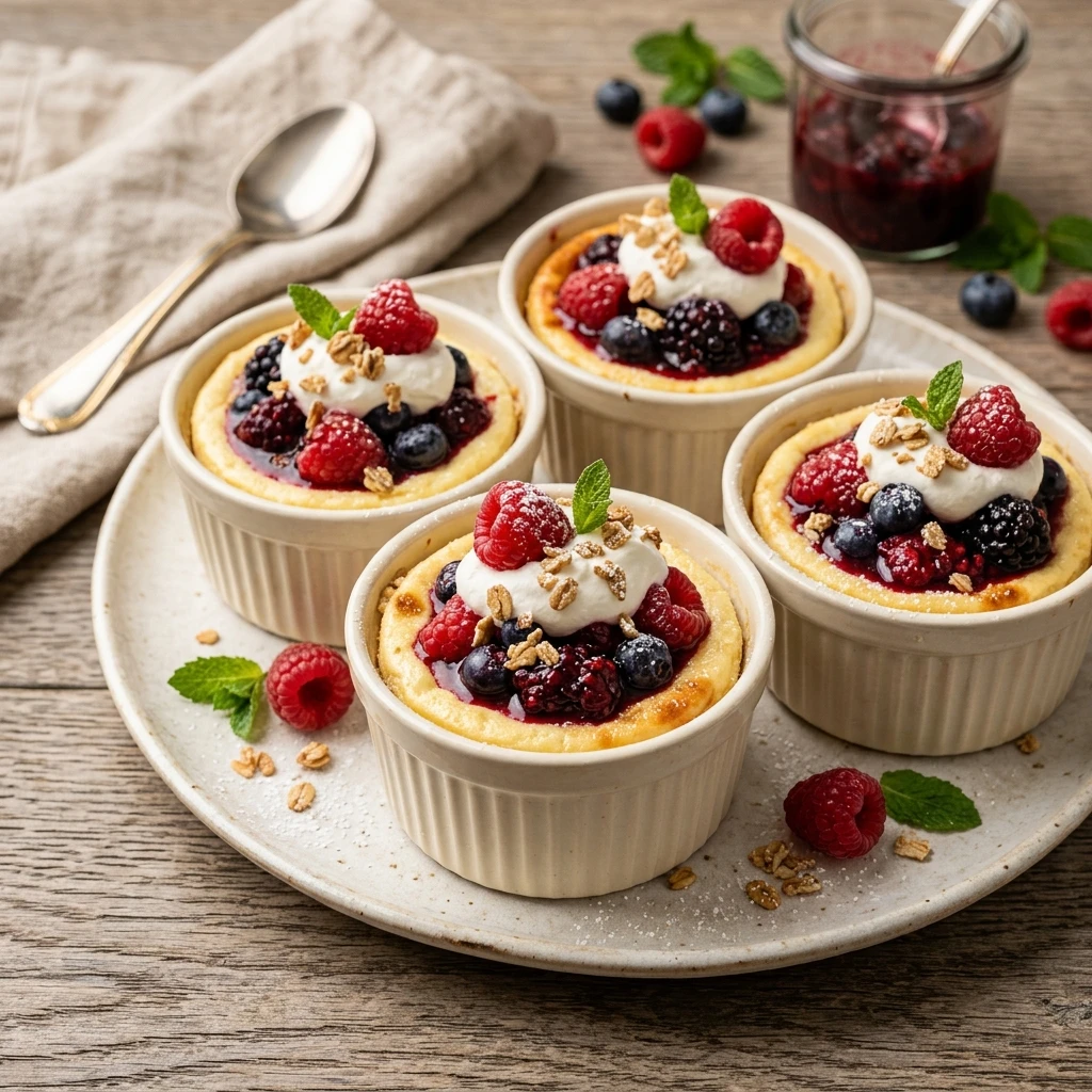 High Protein Cottage Cheese Cheesecake Cups No Crust