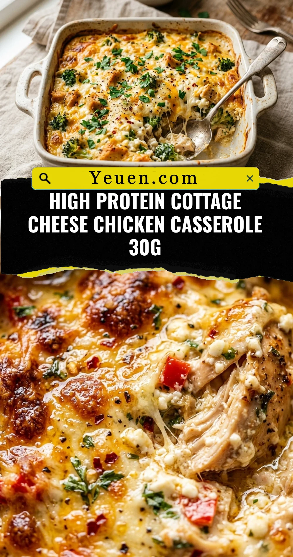 High Protein Cottage Cheese Chicken Casserole 30g