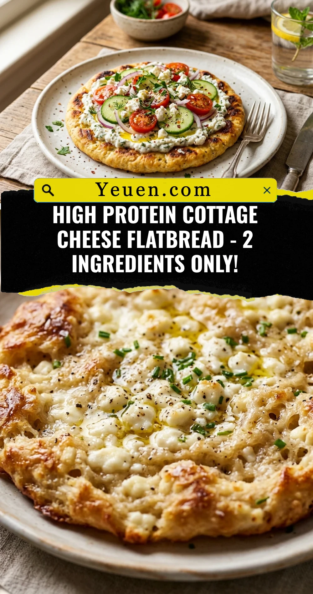 High Protein Cottage Cheese Flatbread - 2 Ingredients Only!