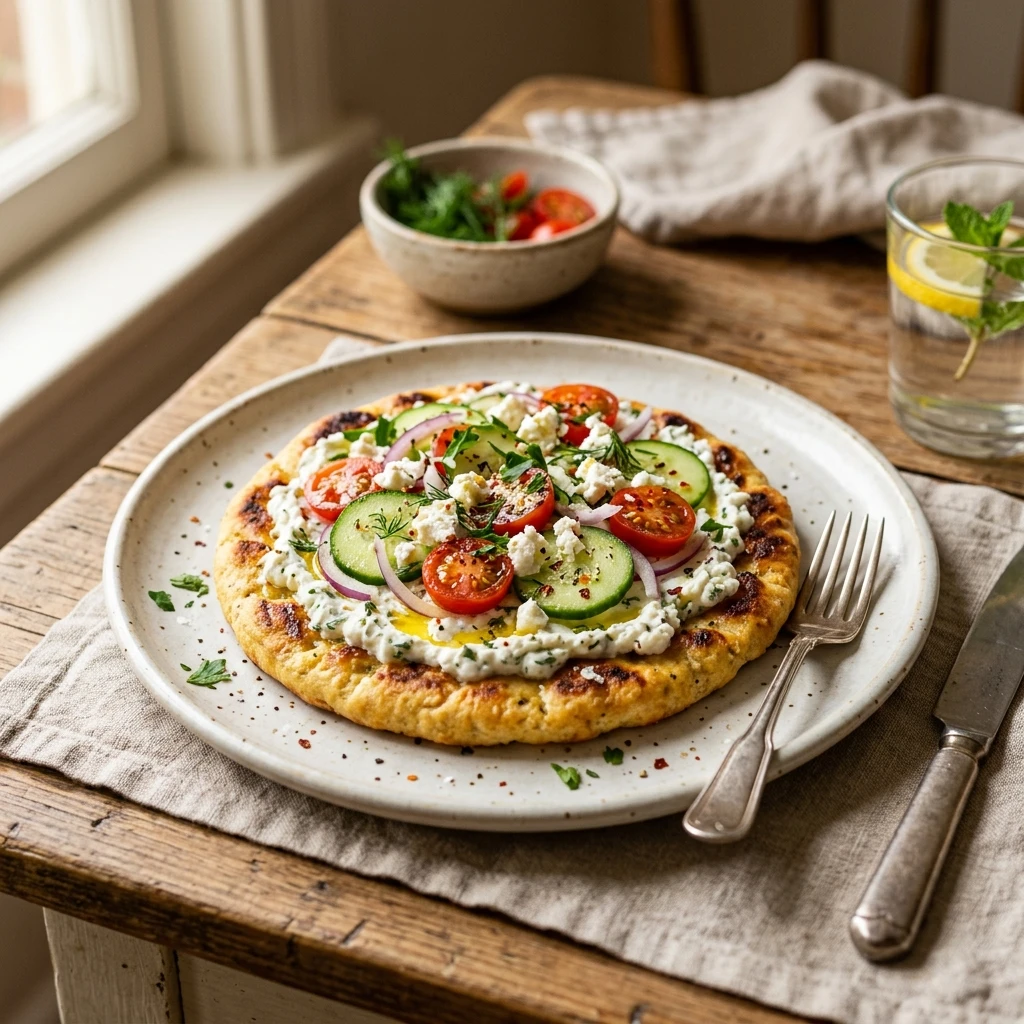 High Protein Cottage Cheese Flatbread - 2 Ingredients Only!