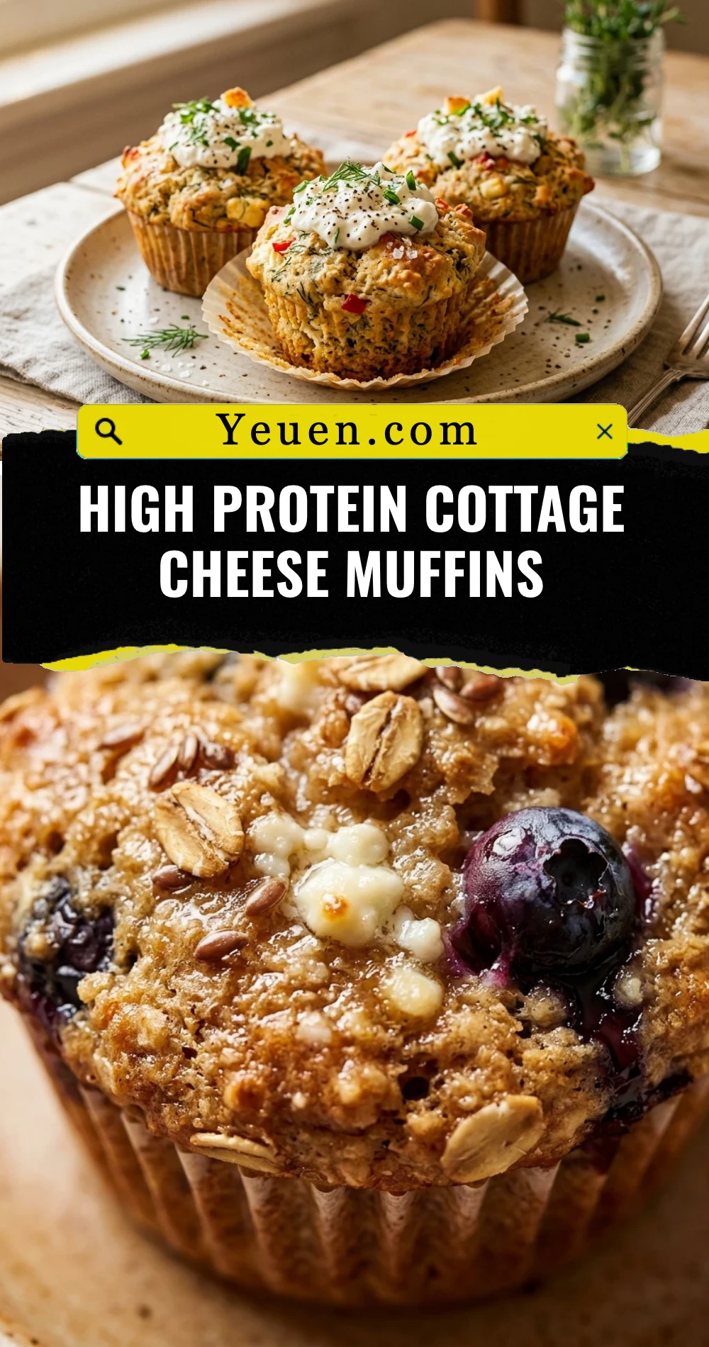 High Protein Cottage Cheese Muffins