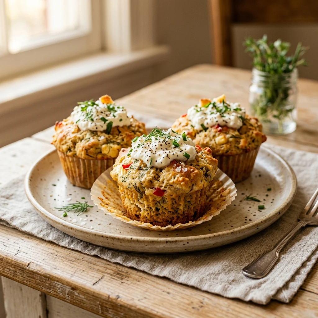 High Protein Cottage Cheese Muffins