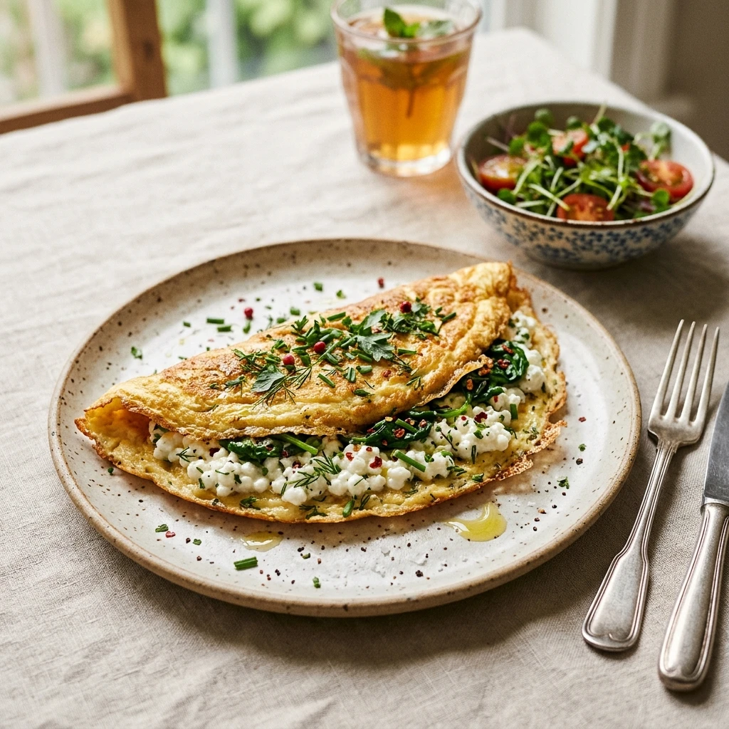 High Protein Cottage Cheese Omelette 20g+ Easy Breakfast