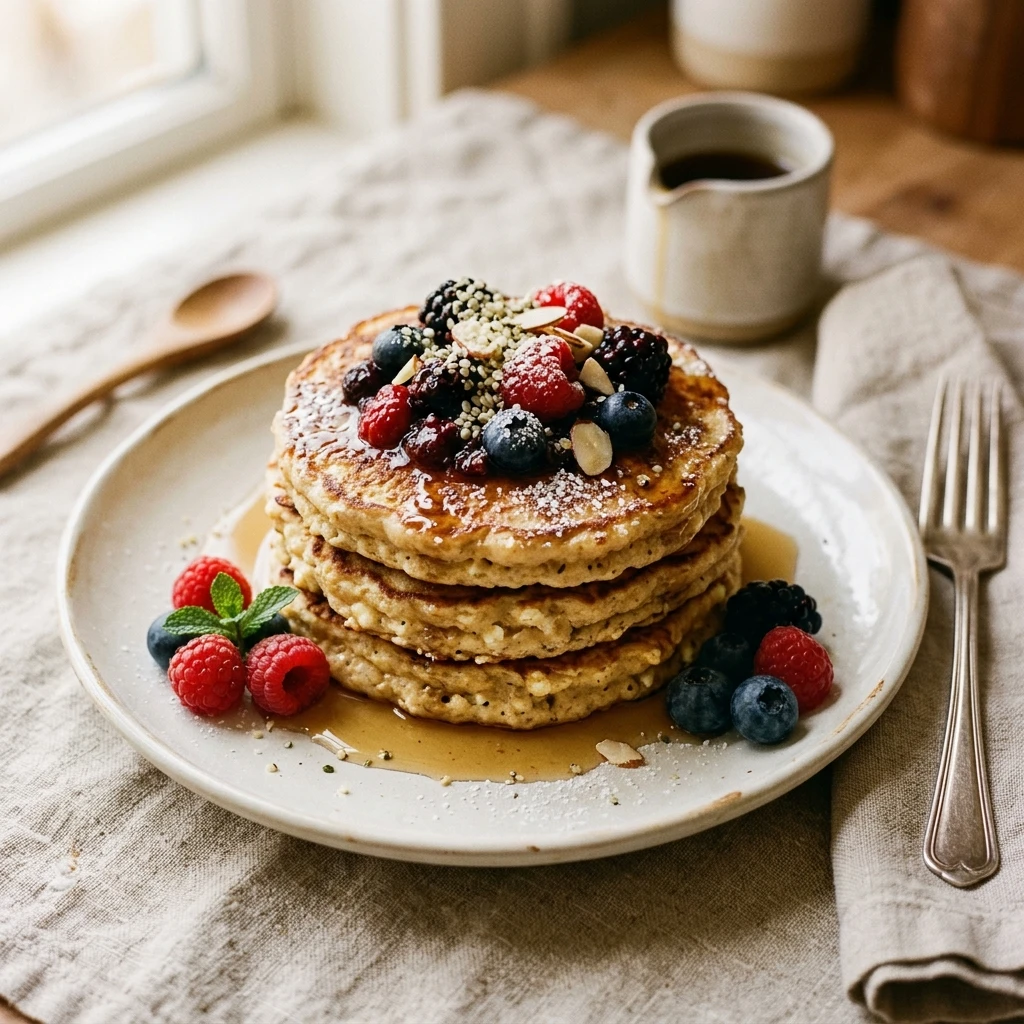 High Protein Cottage Cheese Pancakes 20g 3 Ingredients