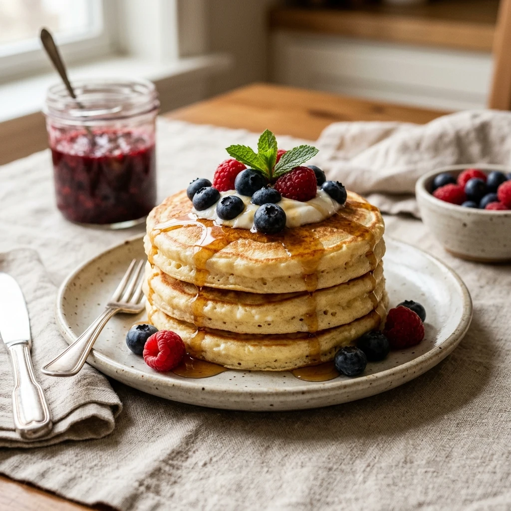 High Protein Cottage Cheese Pancakes Fluffy 20g+ Easy 3 Ingredient