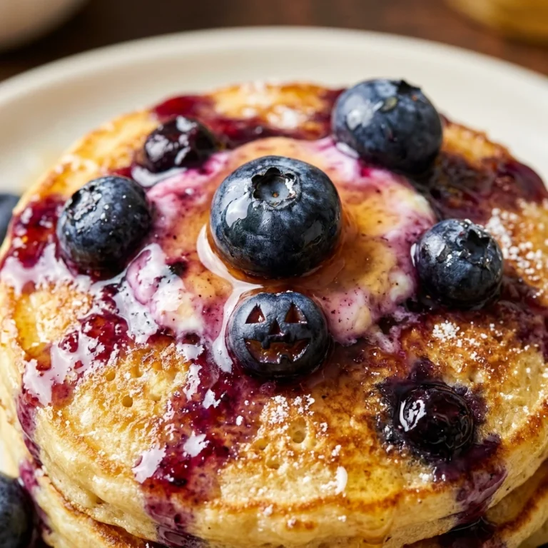 High Protein Cottage Cheese Pancakes With Blueberry Halloween