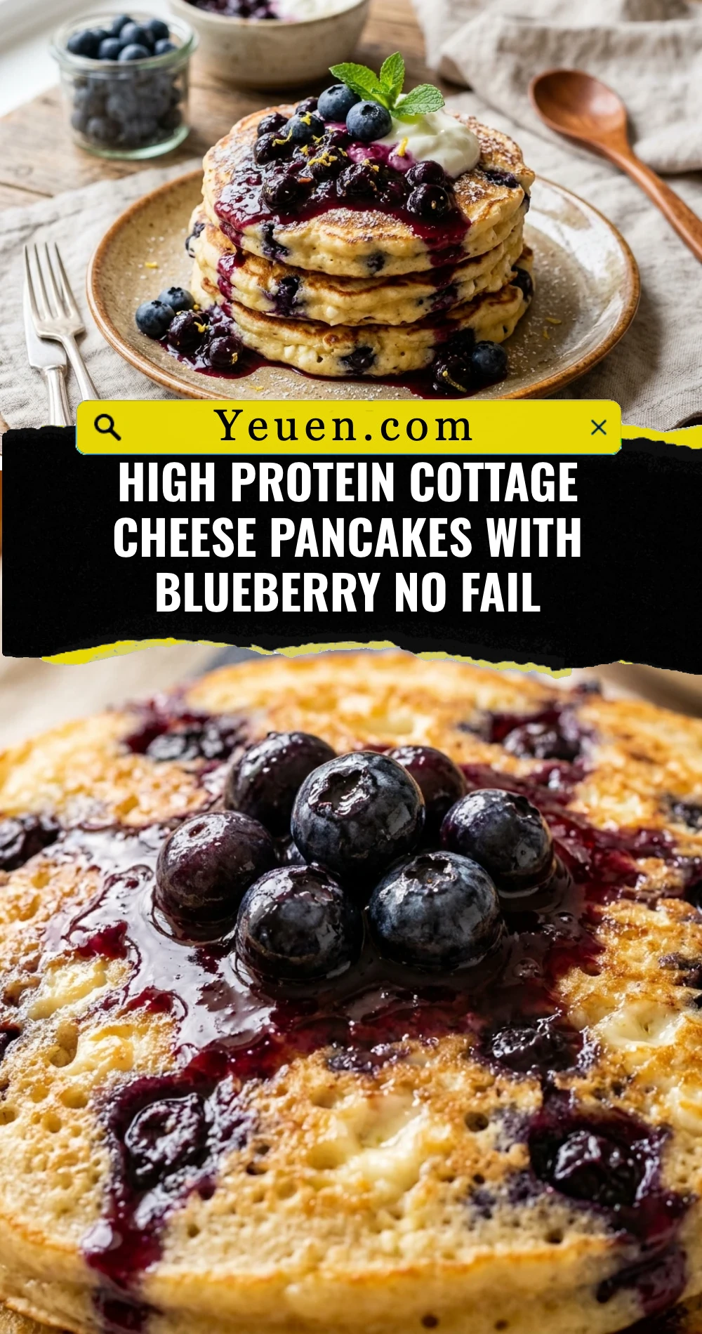 High Protein Cottage Cheese Pancakes With Blueberry No Fail