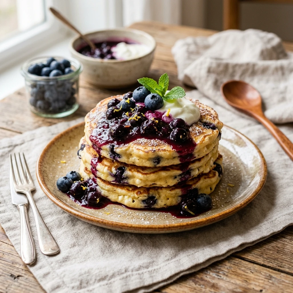 High Protein Cottage Cheese Pancakes With Blueberry No Fail