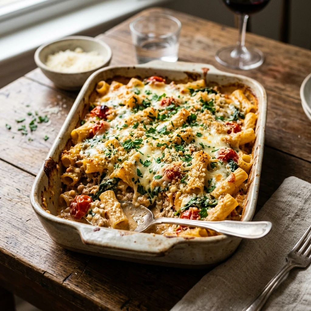 High Protein Cottage Cheese Pasta Casserole 20g Healthy