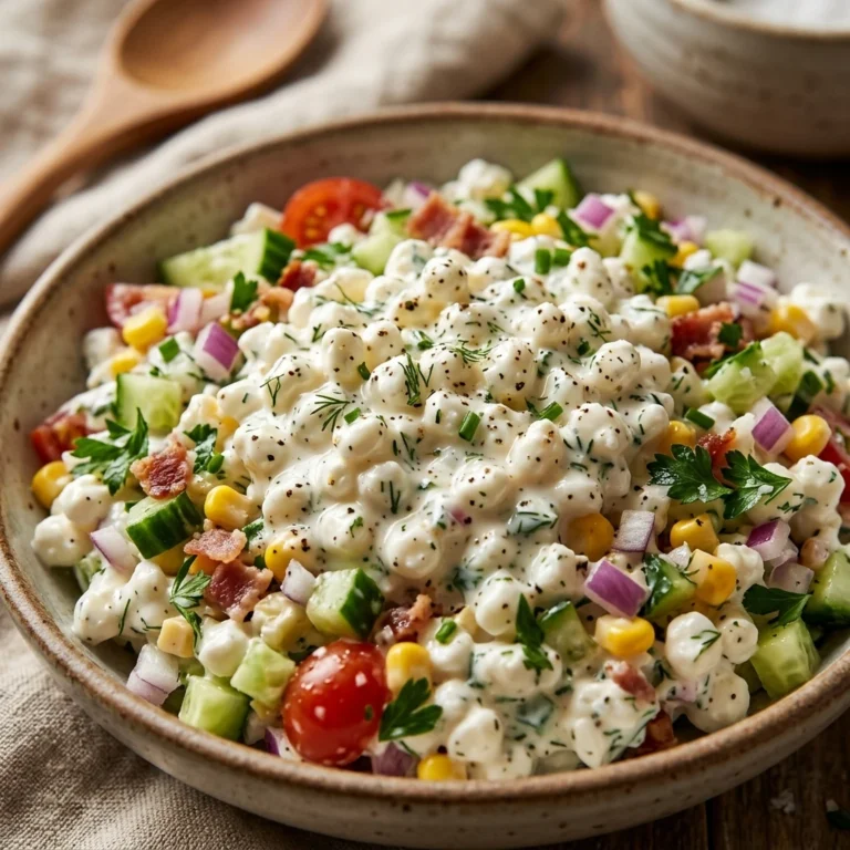 High Protein Cottage Cheese Ranch Salad 30g That Satisfies