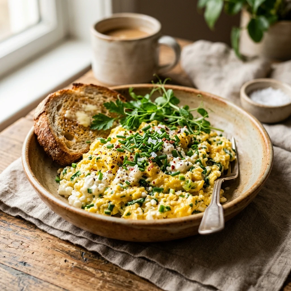 High Protein Cottage Cheese Scramble 20g+ Easy Breakfast