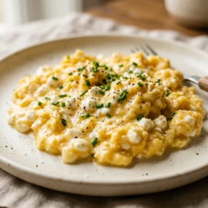 High Protein Cottage Cheese Scrambled Eggs 20g+ Easy Breakfast