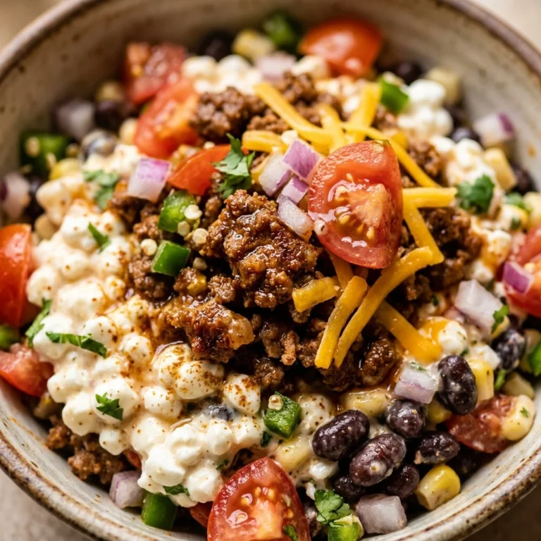 High Protein Cottage Cheese Taco Salad 30g No Lettuce Sad