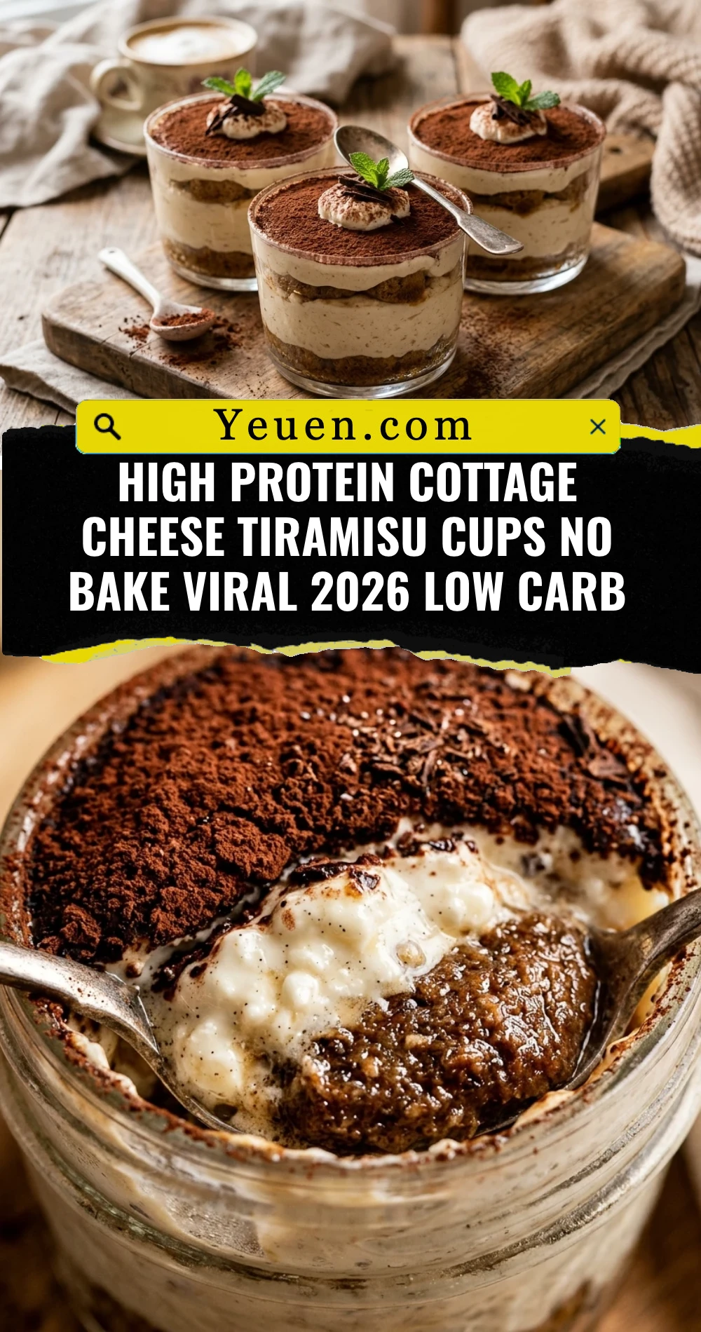 High Protein Cottage Cheese Tiramisu Cups No Bake Viral 2026 Low Carb
