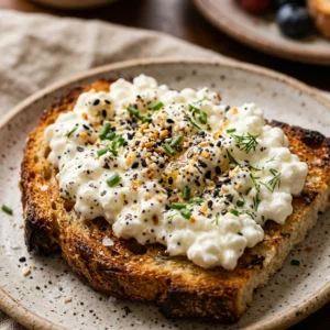 High Protein Cottage Cheese Toast 20g+ Easy Breakfast