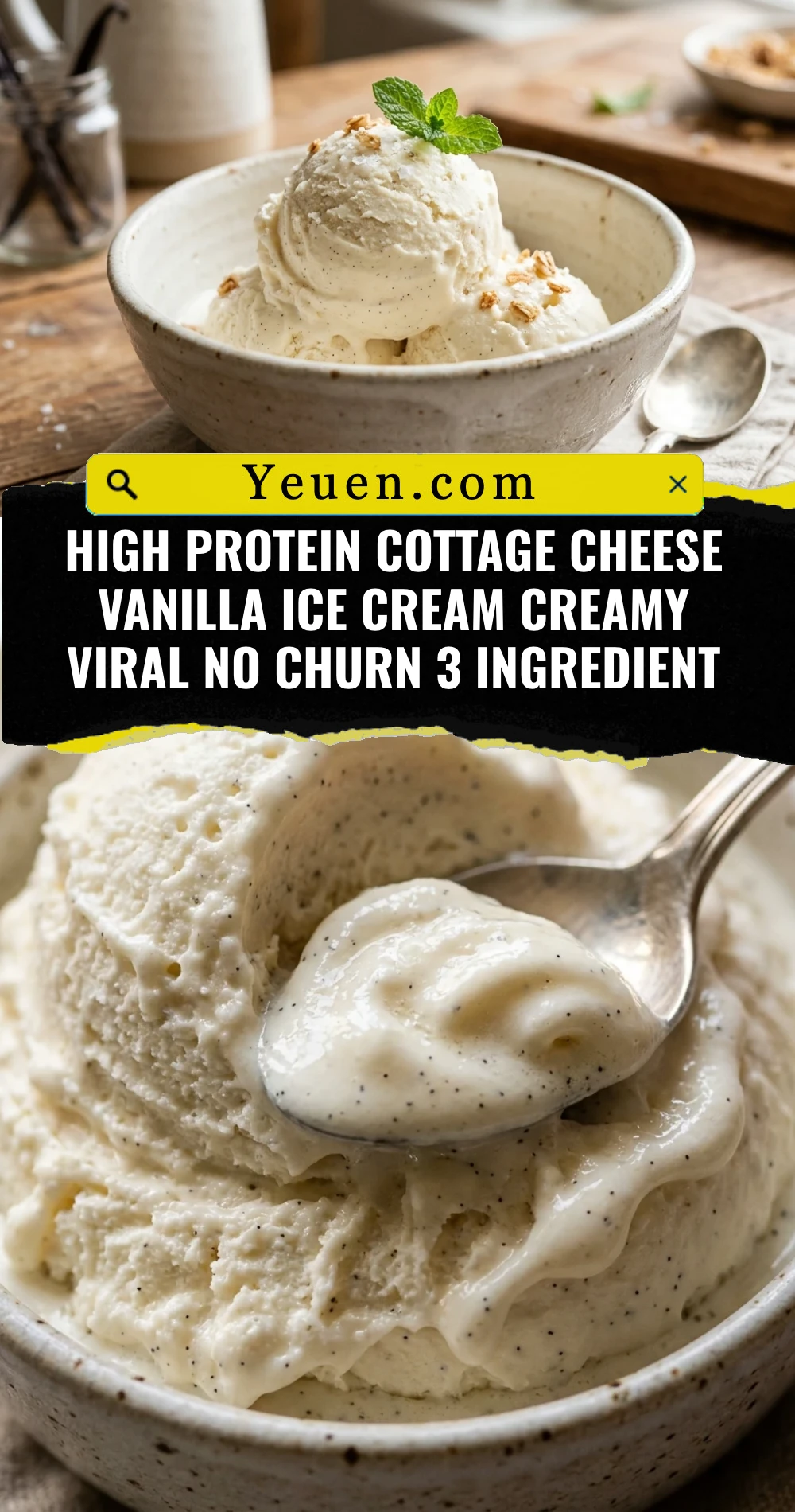 High Protein Cottage Cheese Vanilla Ice Cream Creamy Viral No Churn 3 Ingredient