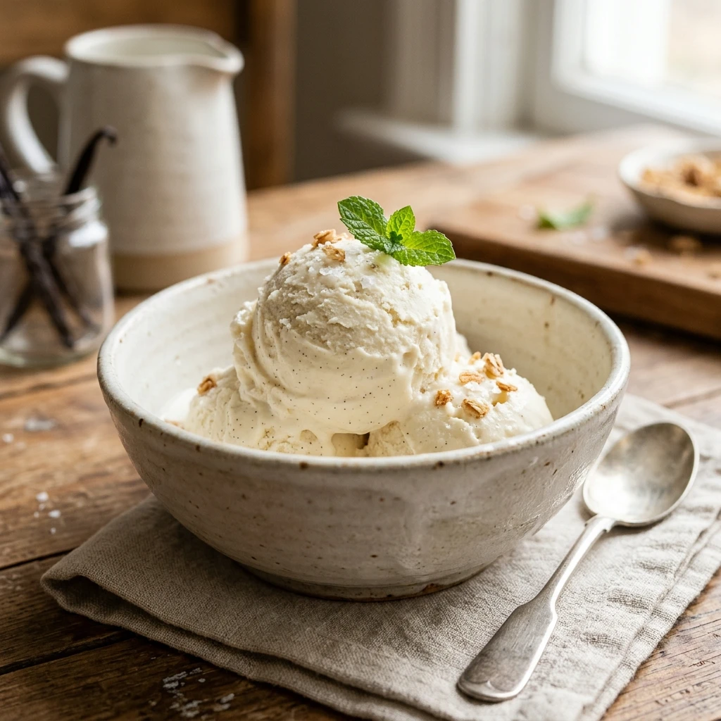 High Protein Cottage Cheese Vanilla Ice Cream Creamy Viral No Churn 3 Ingredient