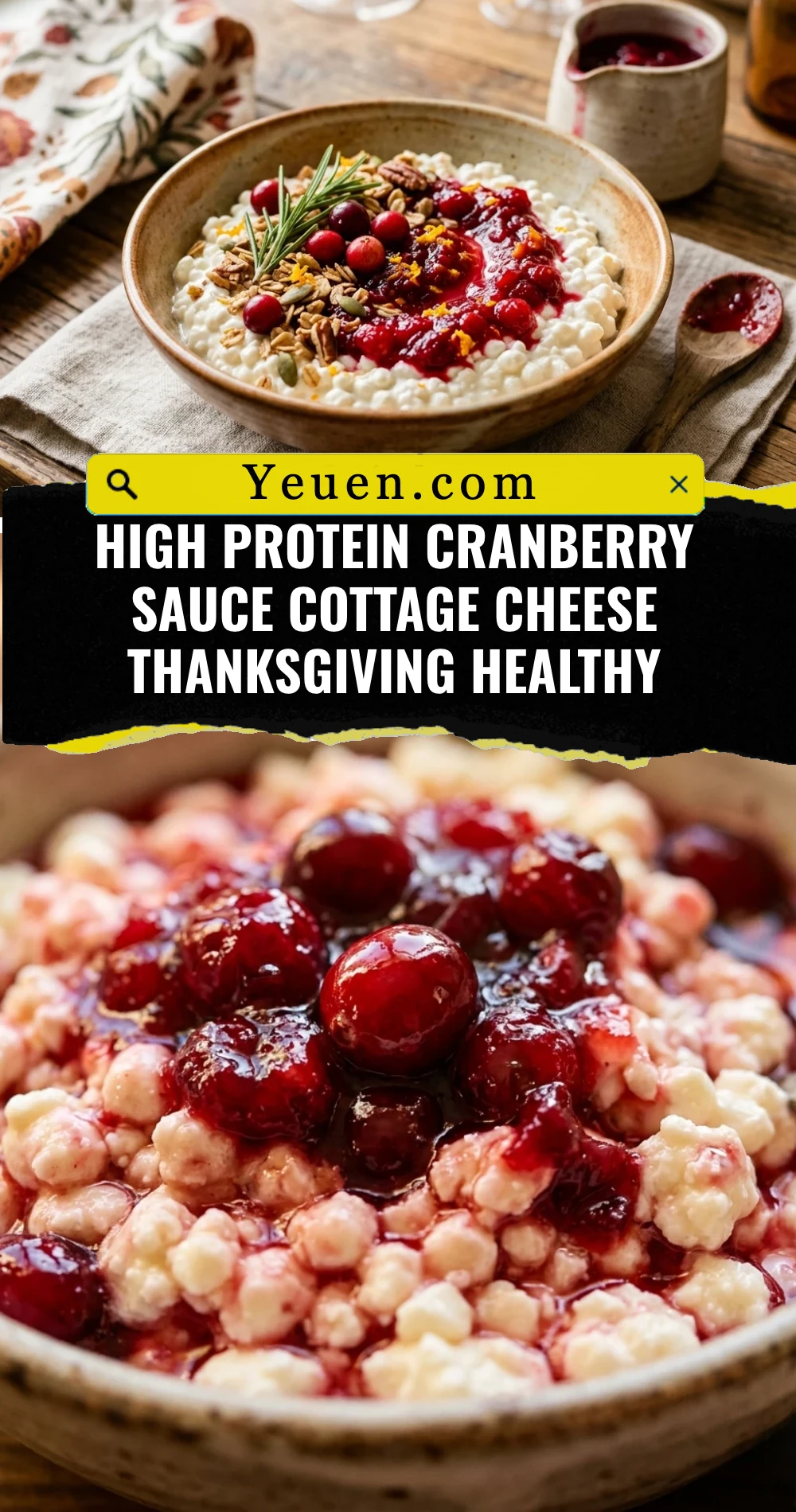 High Protein Cranberry Sauce Cottage Cheese Thanksgiving Healthy