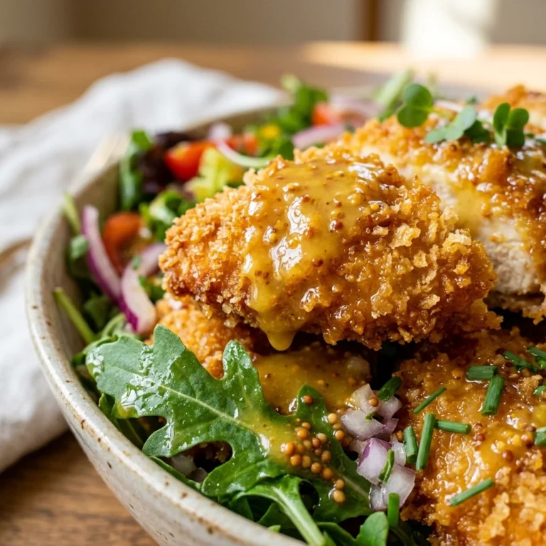 High Protein Crispy Chicken Salad 40g Dripping In Honey Mustard
