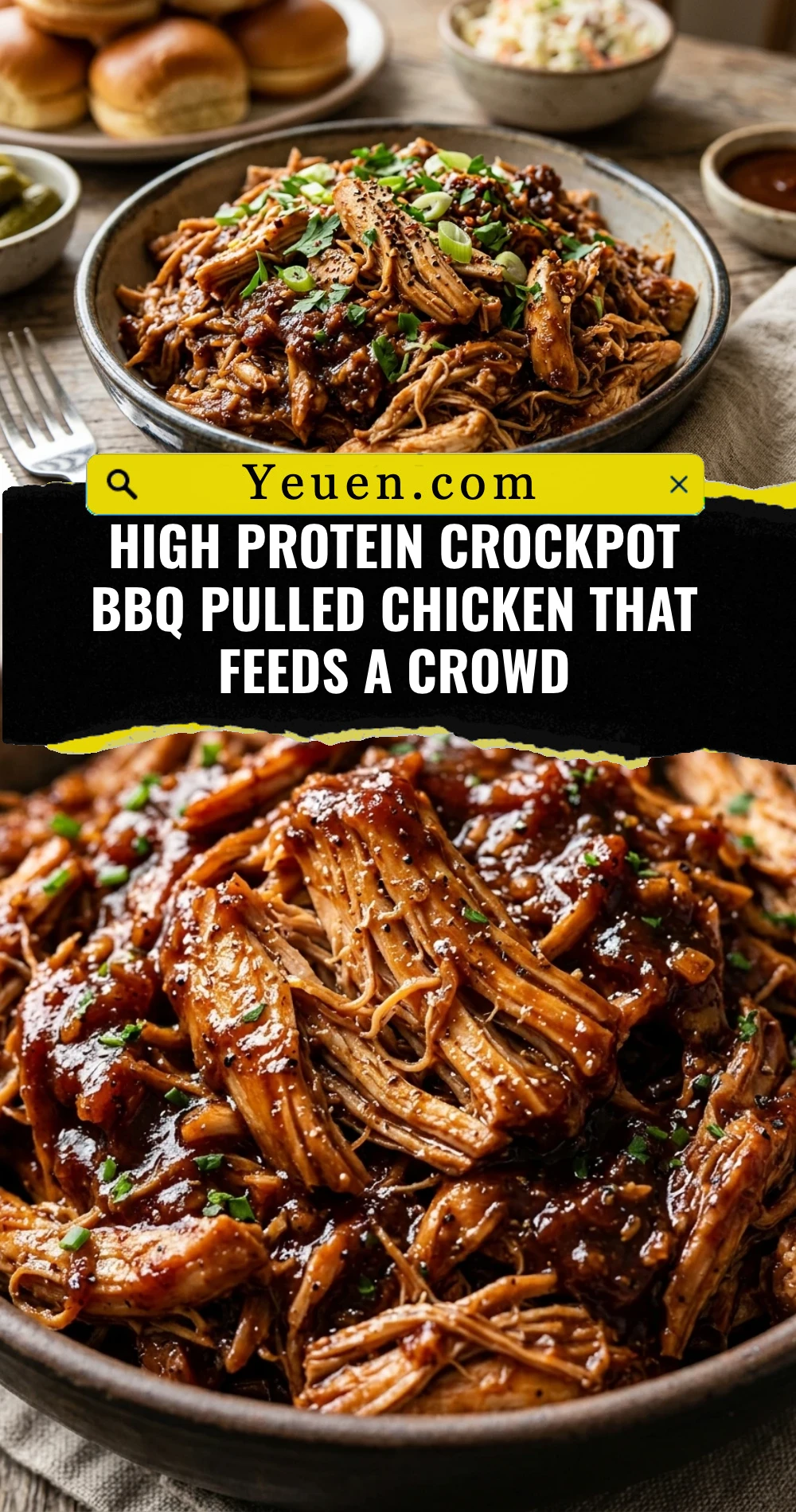High Protein Crockpot BBQ Pulled Chicken That Feeds A Crowd